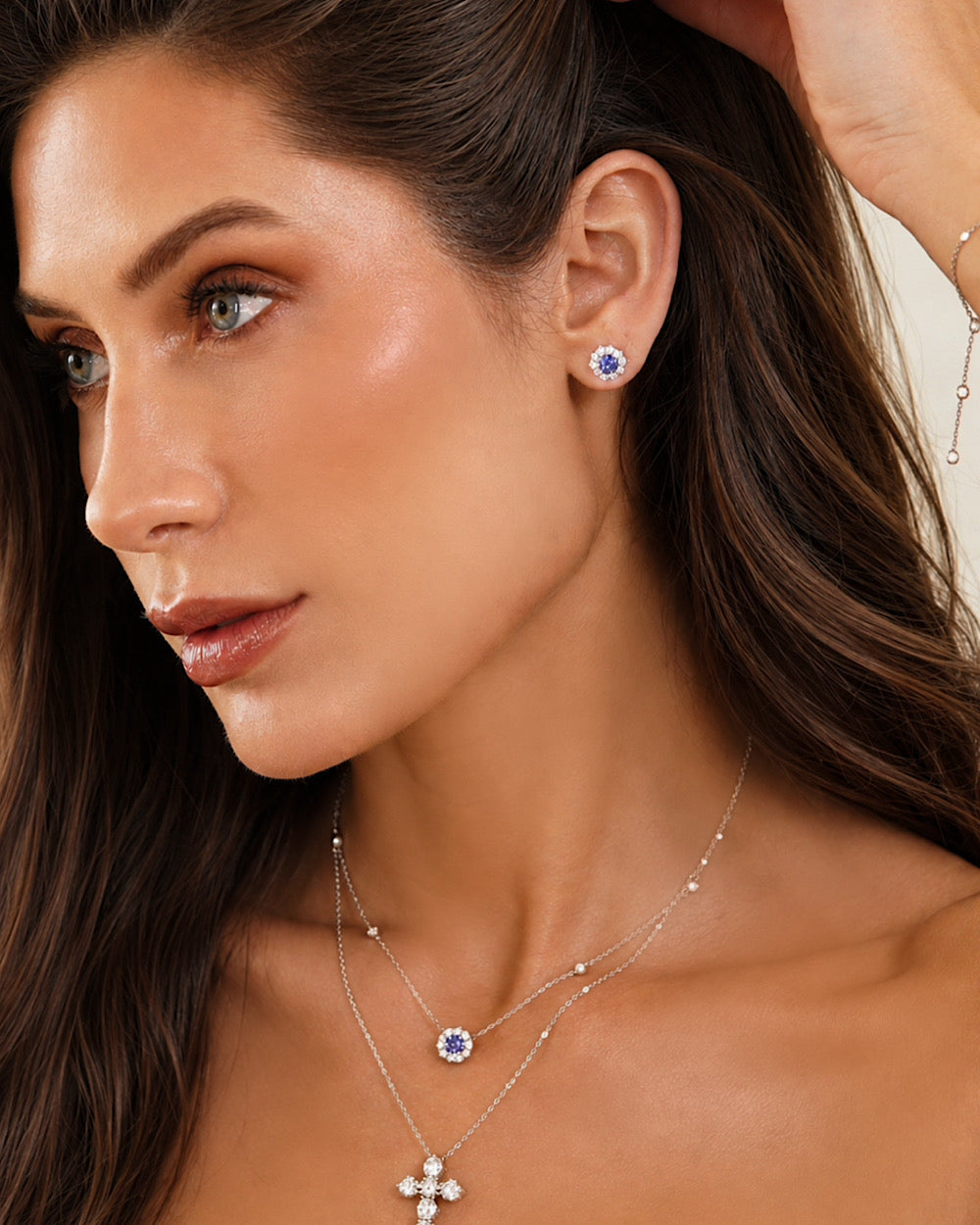 Colar Lindsay Tanzanita e Moissanite