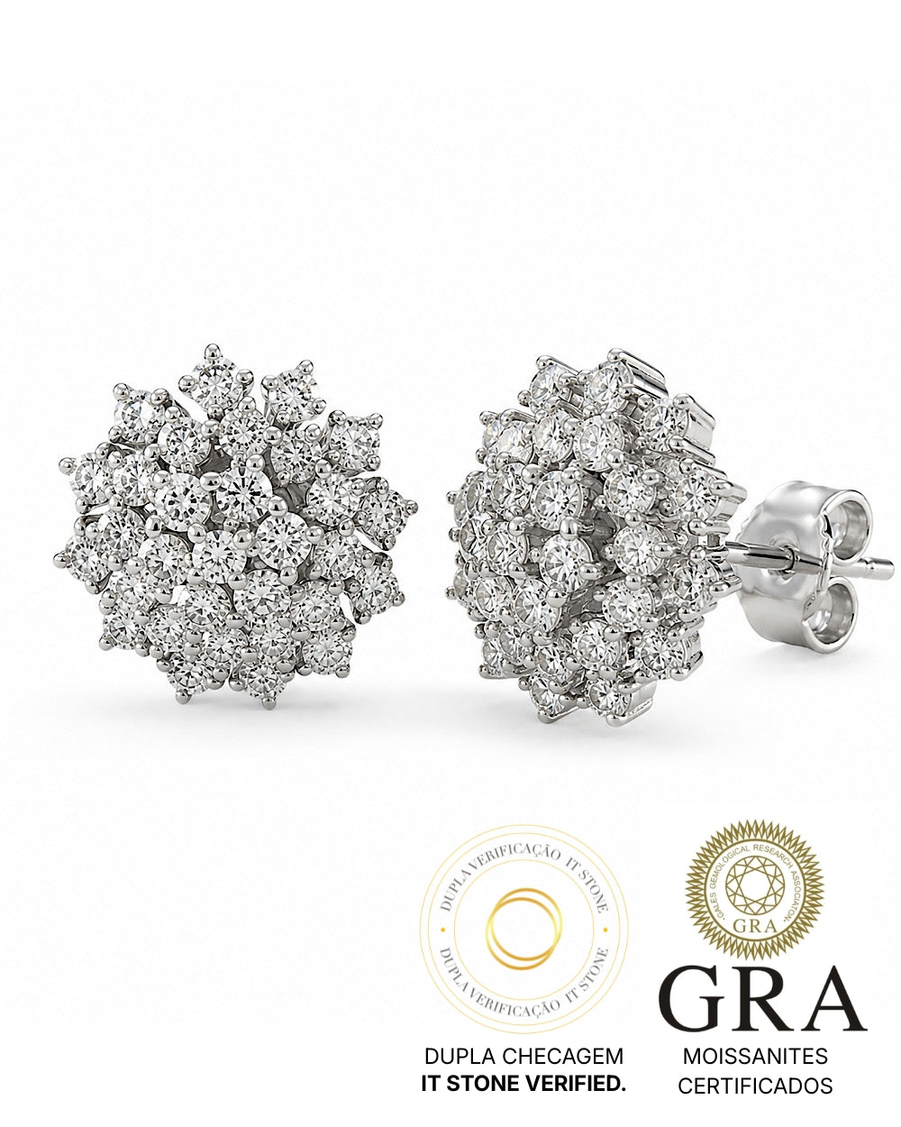 Brinco Chuveiro Moissanite Luxo
