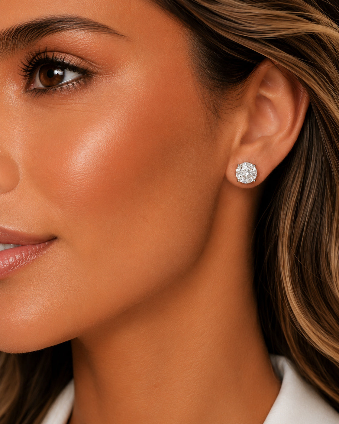 Brinco Solitário Clássico Moissanite Luxo 4ct