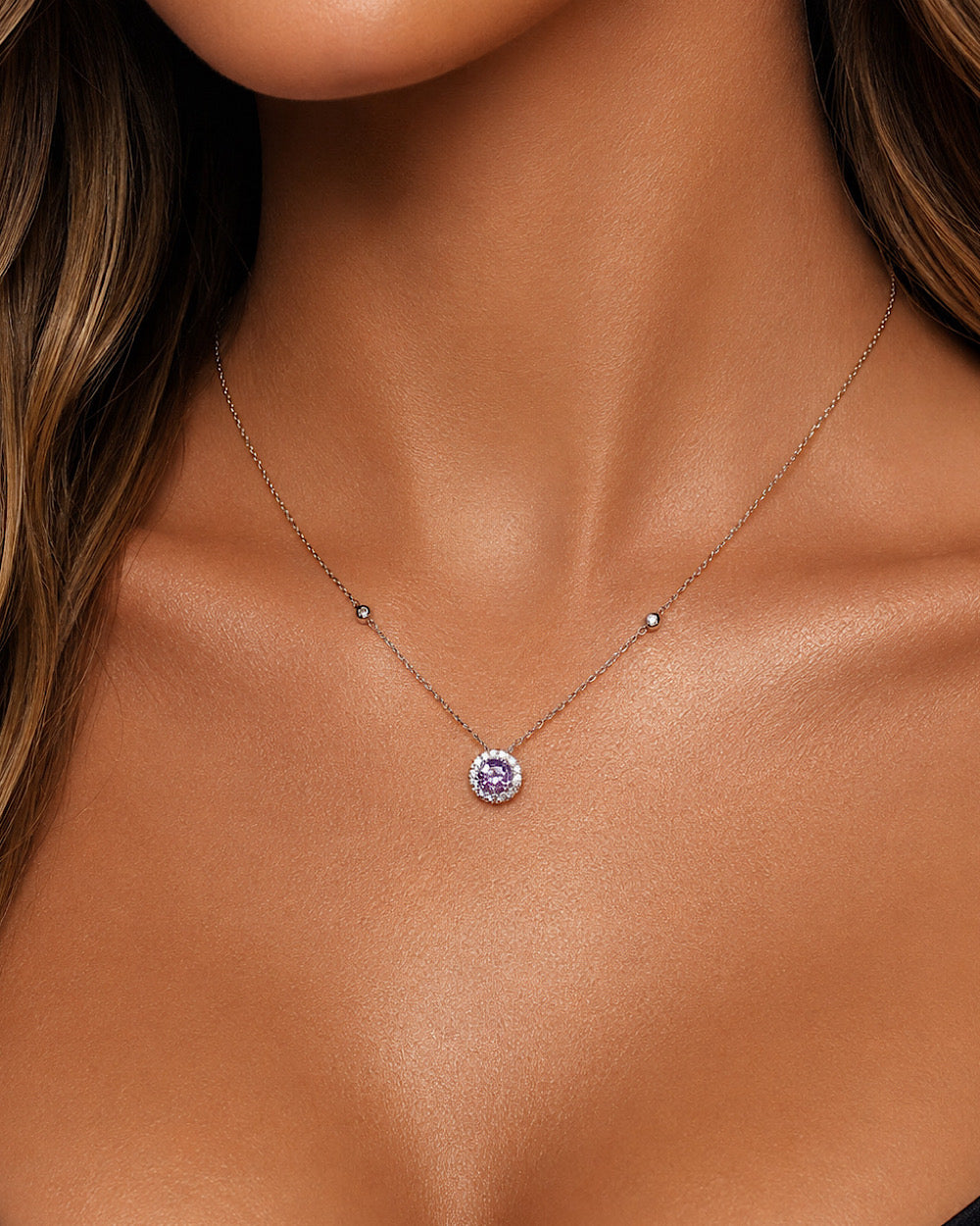 Colar Pryanka Rose Cut Lavanda