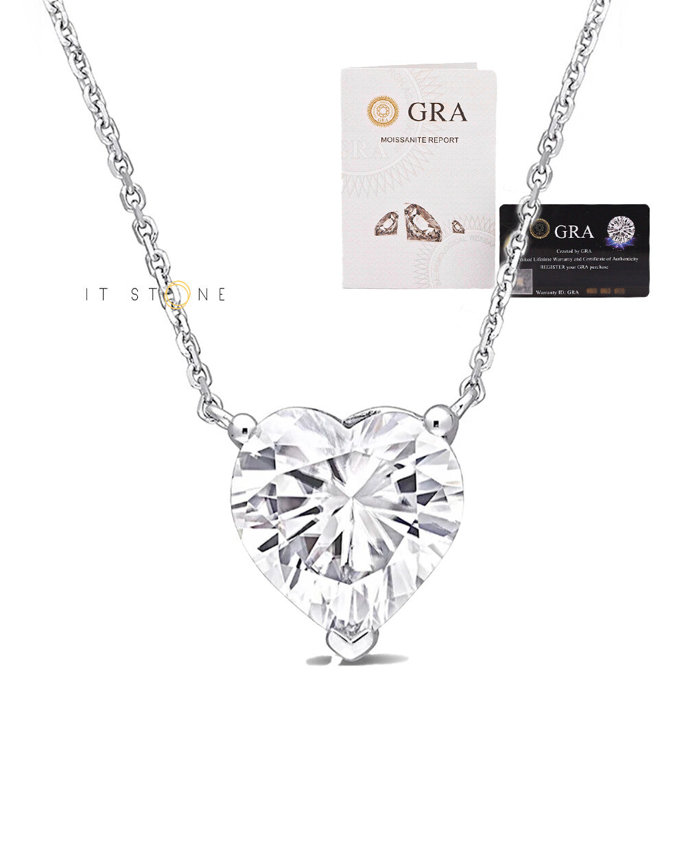 Colar Heart Luxury Moissanite 4ct