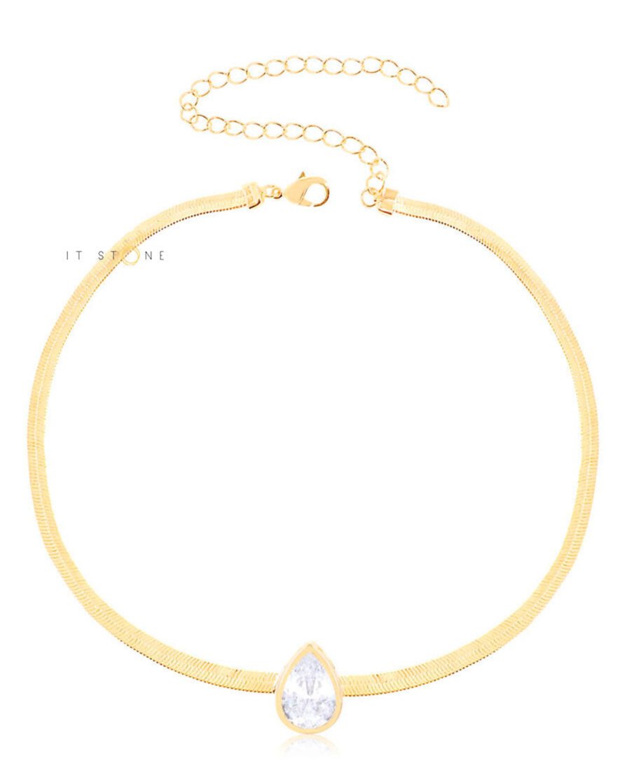 Choker Gota Jumeirah Crystal Gold