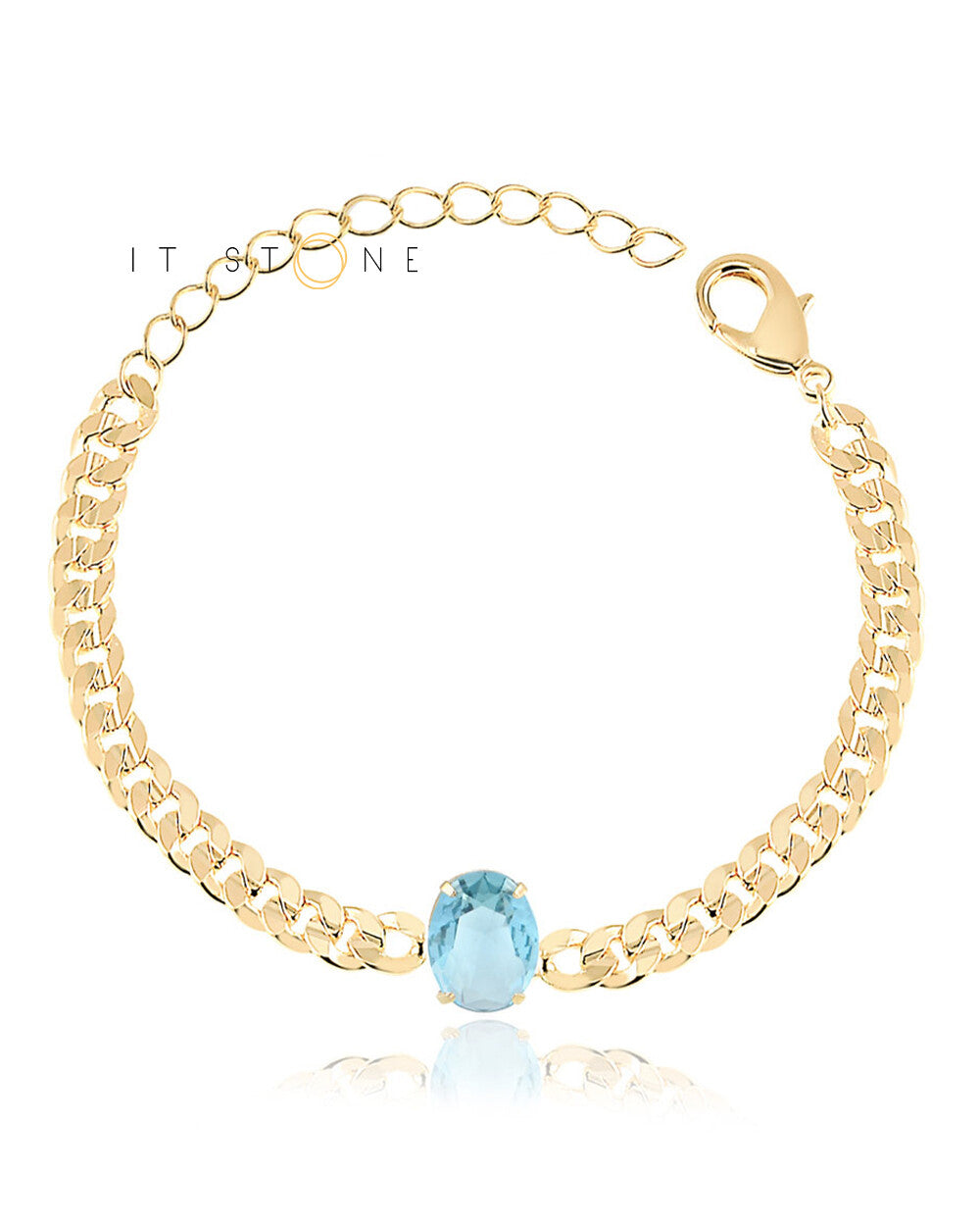 Pulseira Chain Oval Topázio Blue London