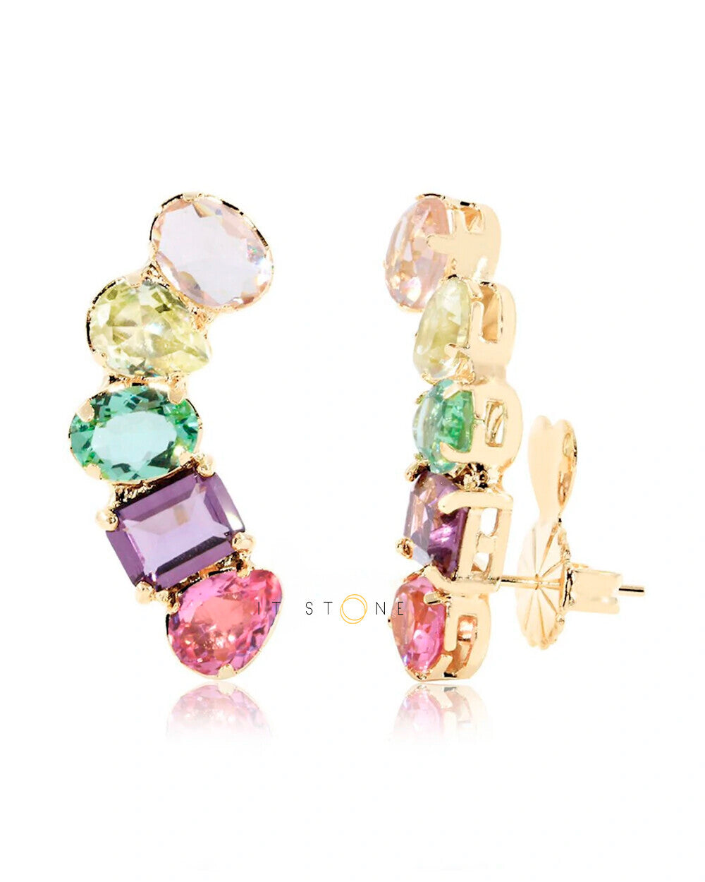 Ear Cuff Jasmine Rainbow Gold