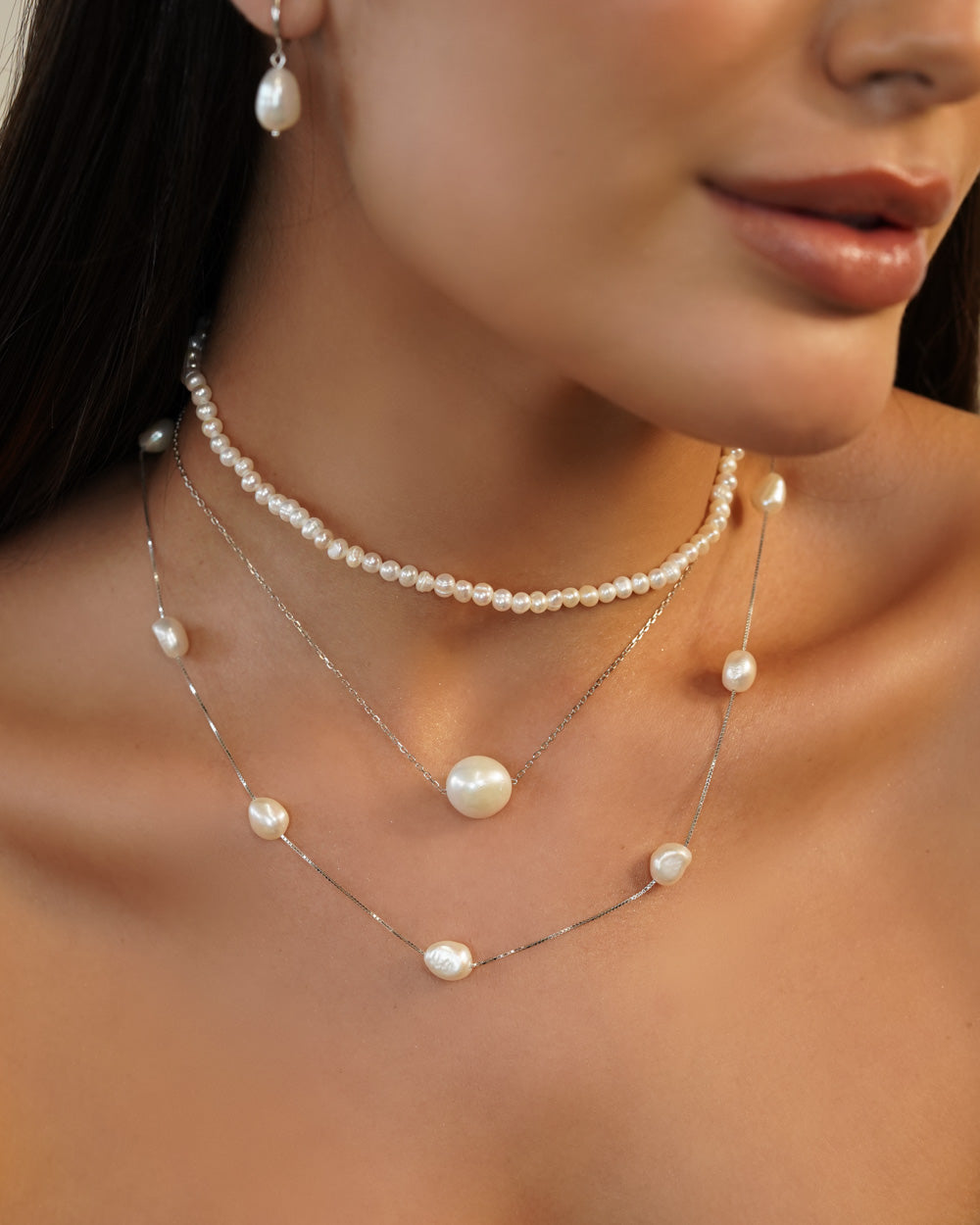 Argola Natural Pearl