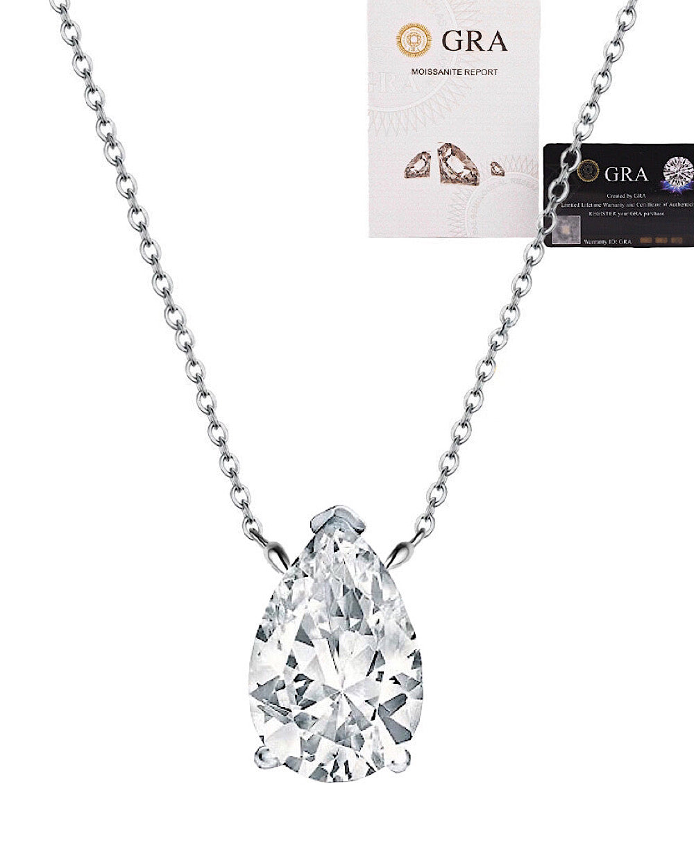 Colar Pear Cut Moissanite 4ct