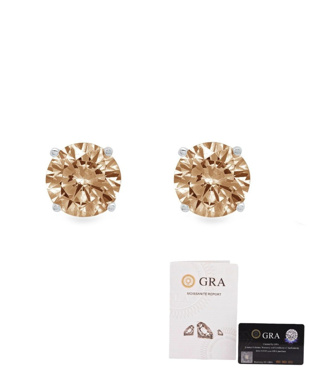 Brinco Solitário Moissanite Clássico Desert Ombré 1ct