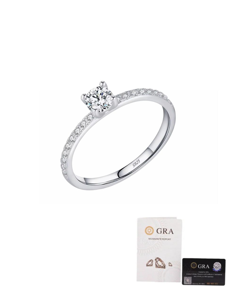 Anel Solitário Amelie Moissanite 30 Pontos