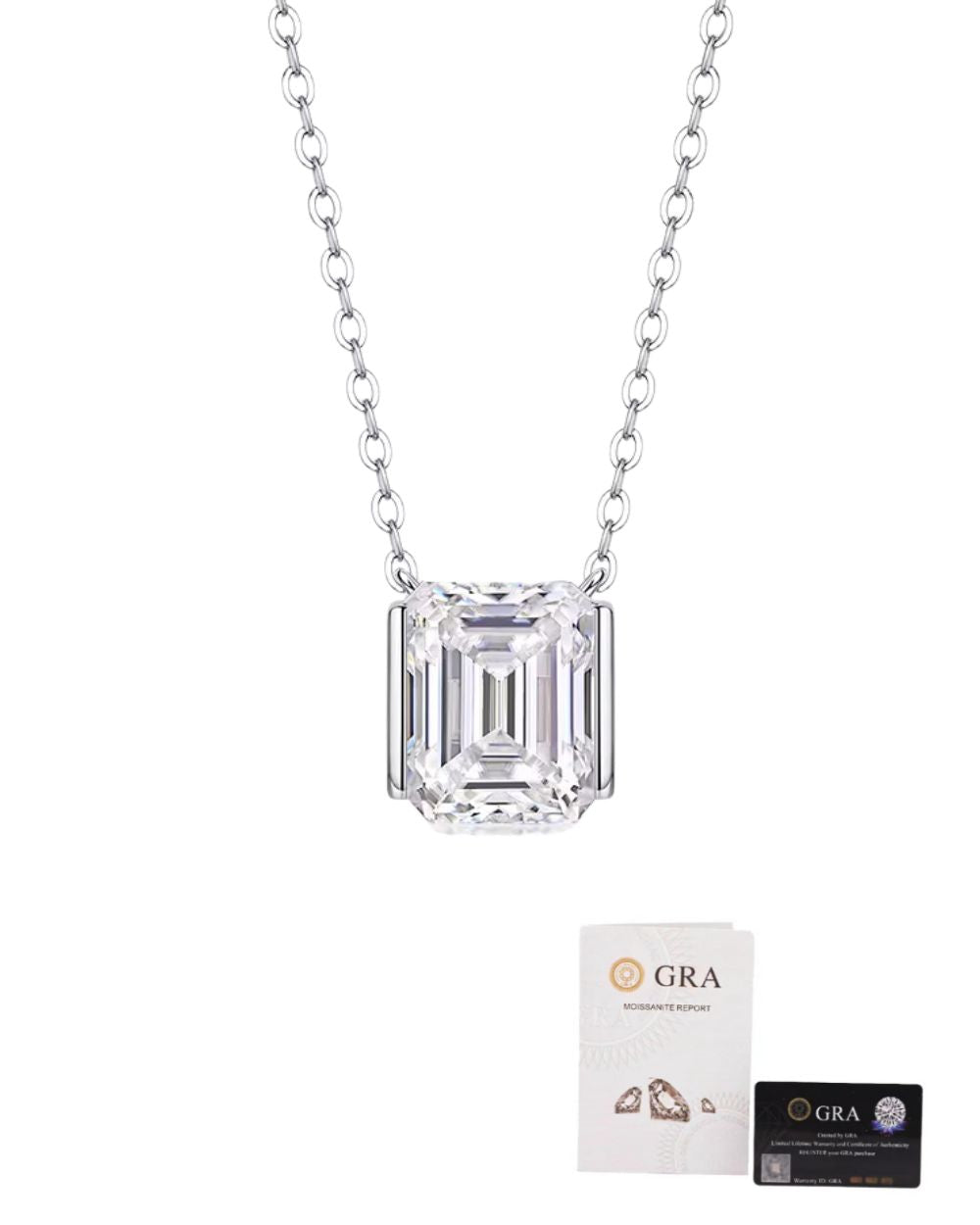 Colar Sussex Moissanite Emerald Cut 5ct