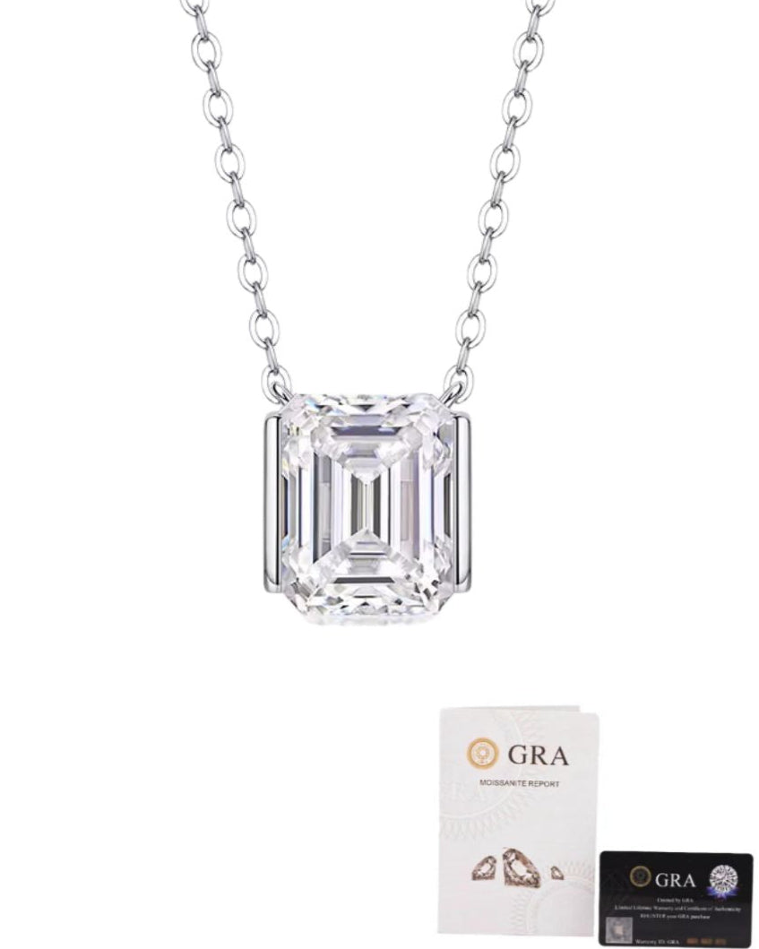 Colar Sussex Moissanite Emerald Cut 5ct