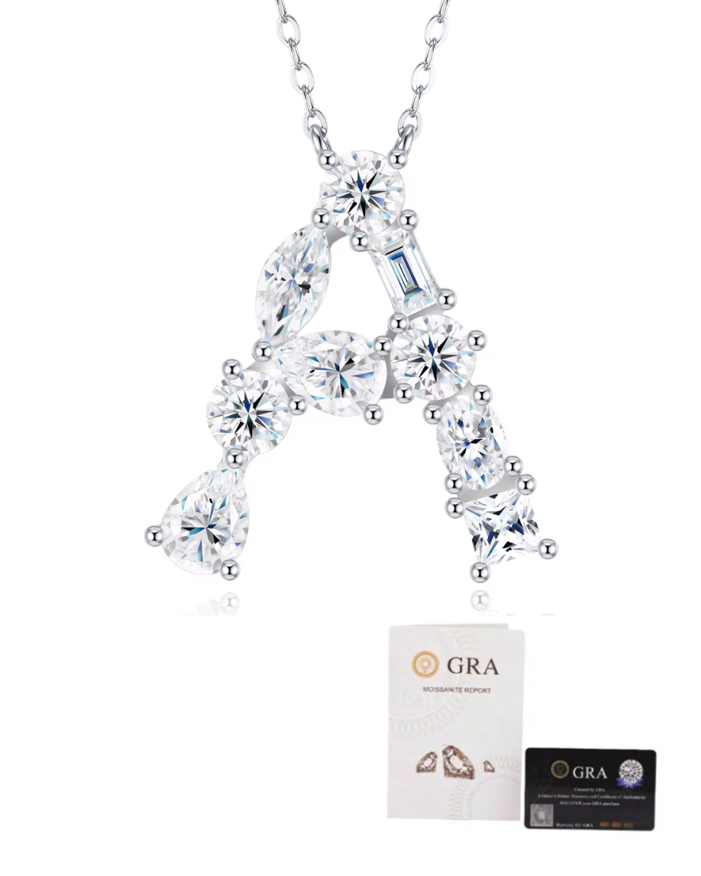Colar Inicial Moissanite Multi Lapidação Luxo (Escolha o seu)