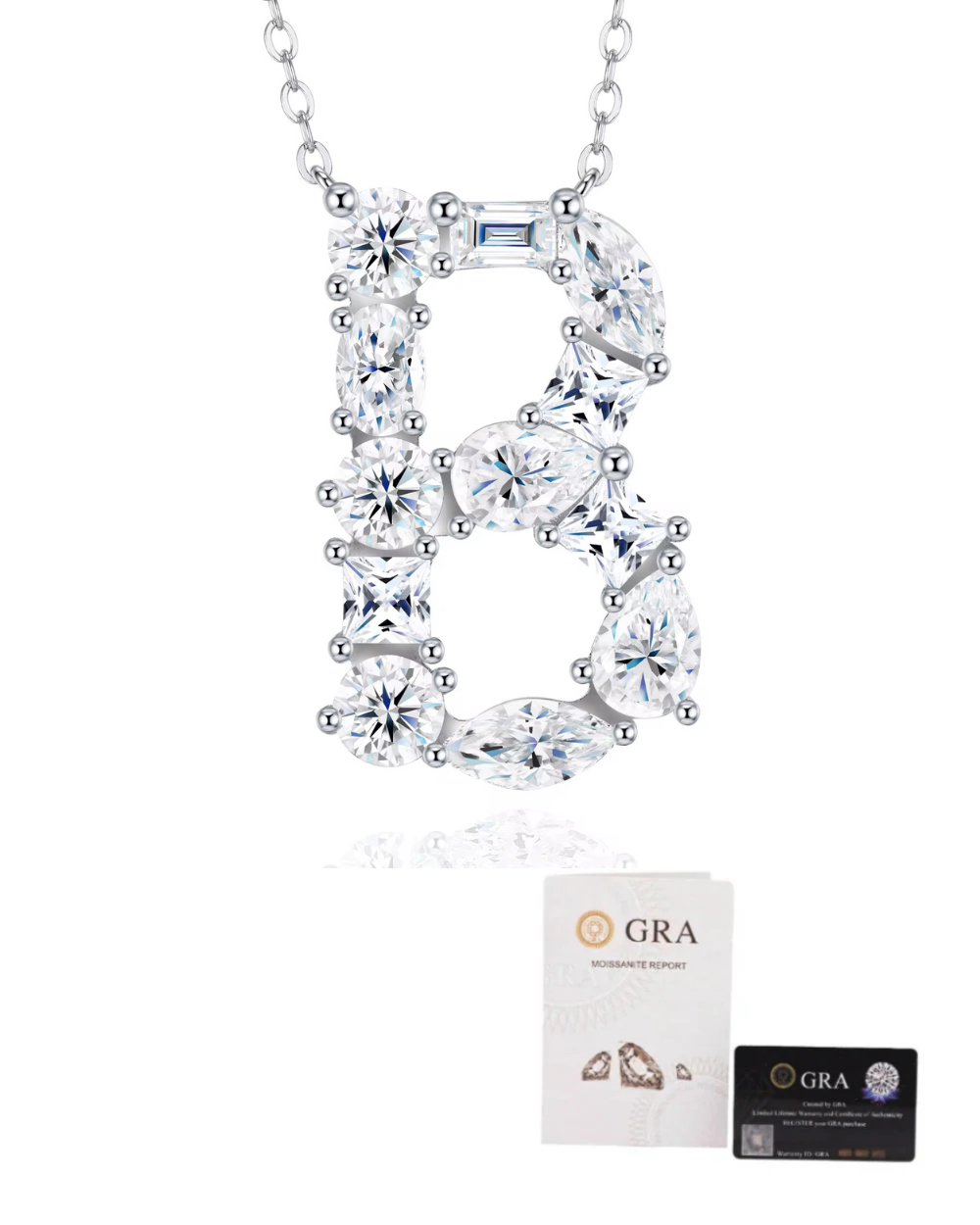 Colar Inicial Moissanite Multi Lapidação Luxo (Escolha o seu)