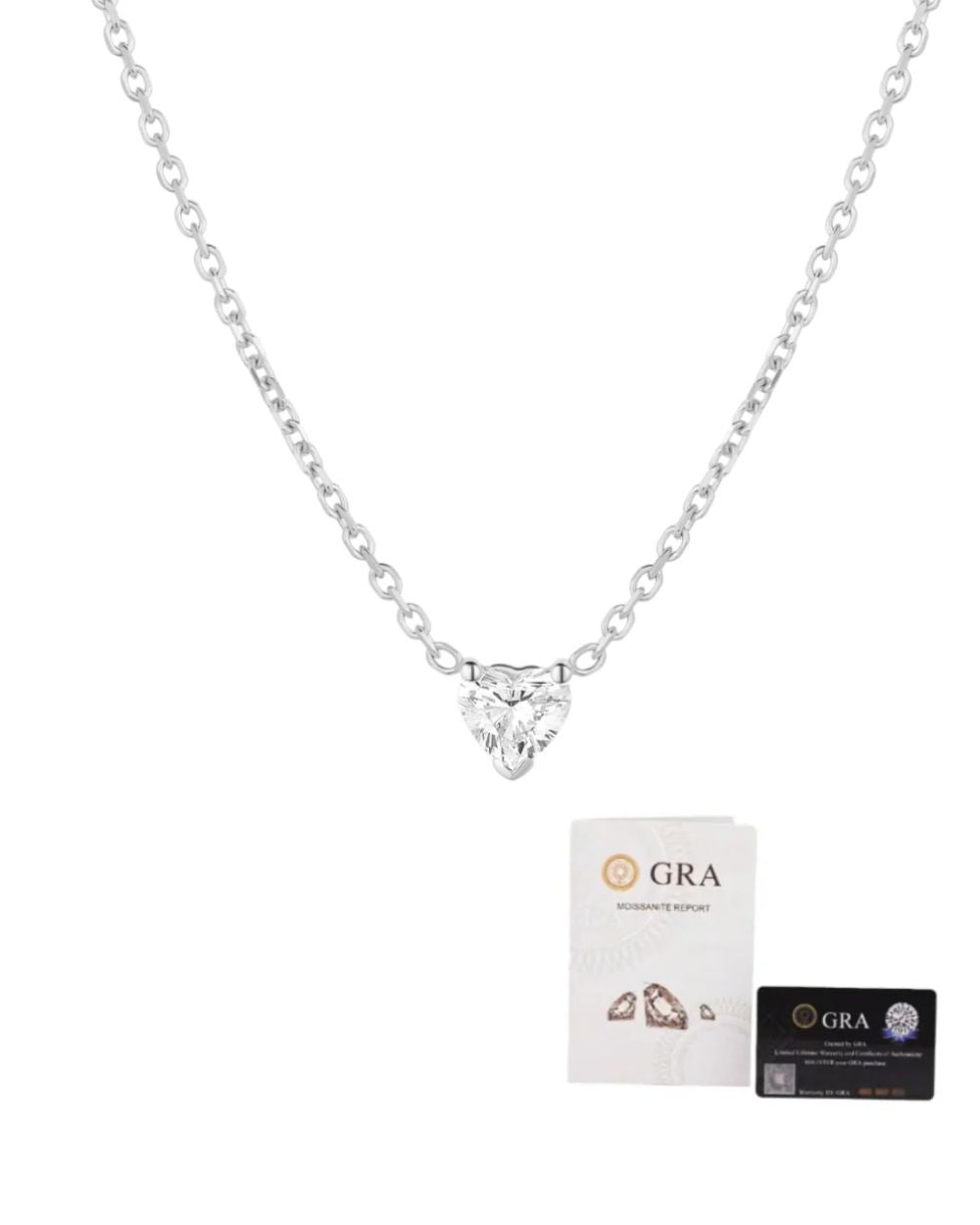 Colar Heart Shape Moissanite 1ct