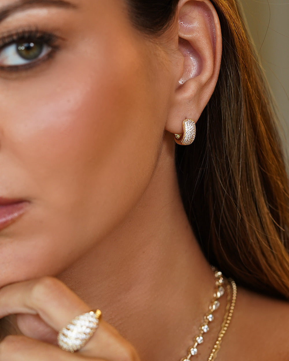 Argola Pavê Audrey Gold