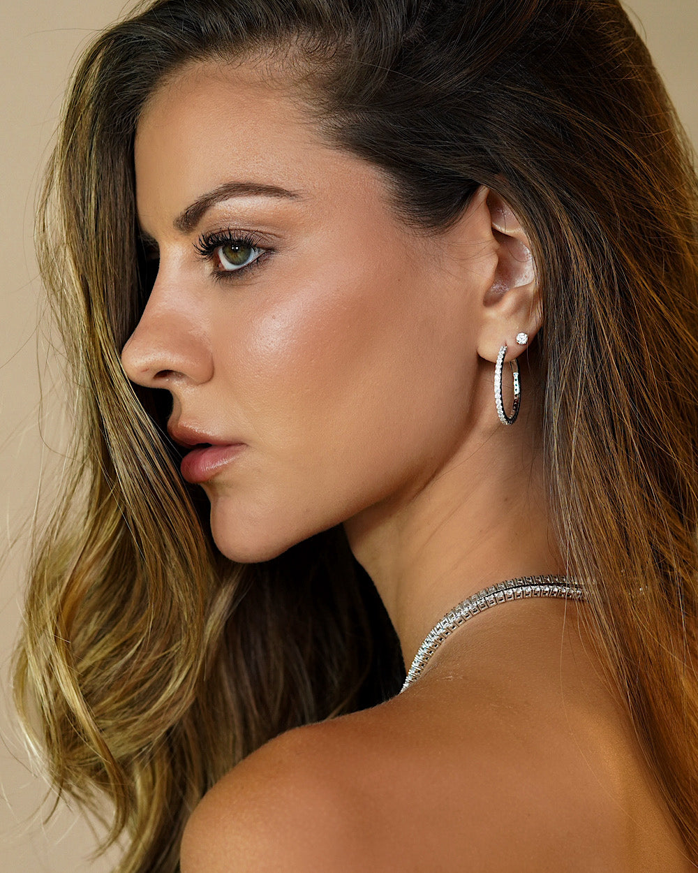 Argola Slim Moissanite Luxo