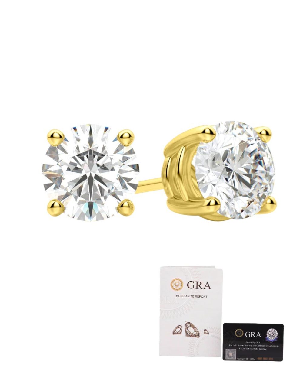 Brinco Solitário Clássico Moissanite Luxo Gold 3ct