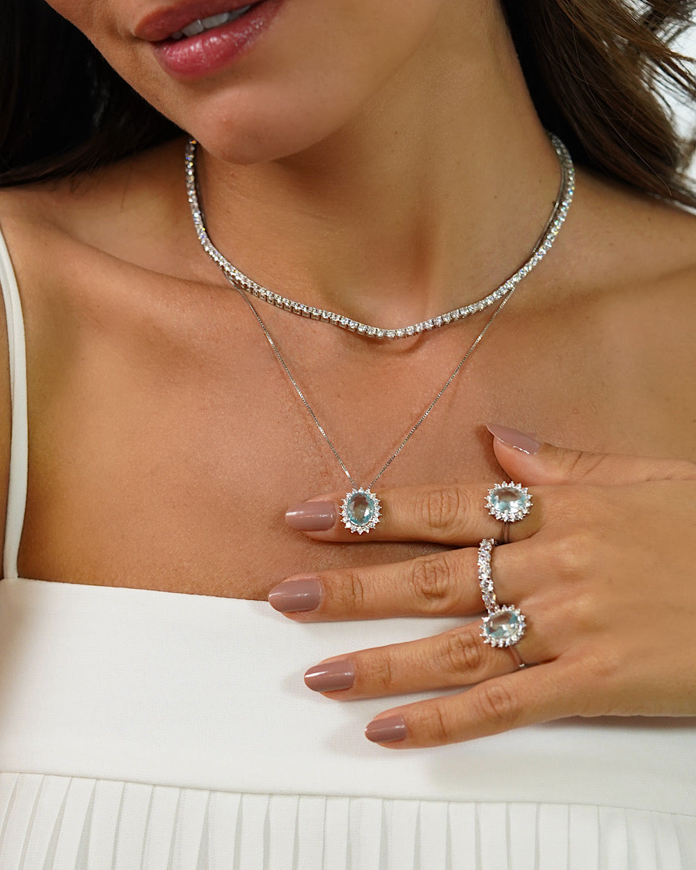 Anel Oval Favorite Água Marinha