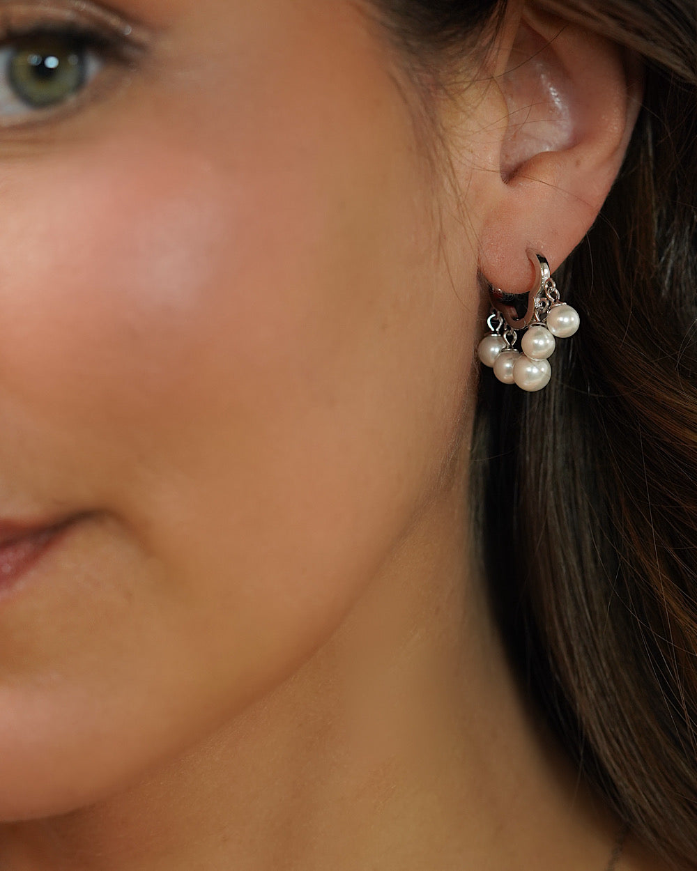 Brinco Argolinha Pérola Luxo