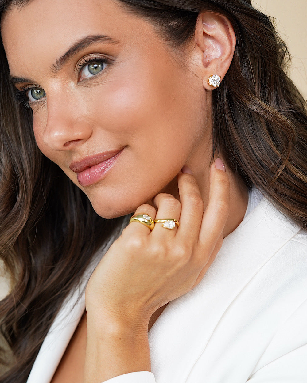 Brinco Solitário Clássico Moissanite Luxo Gold 3ct