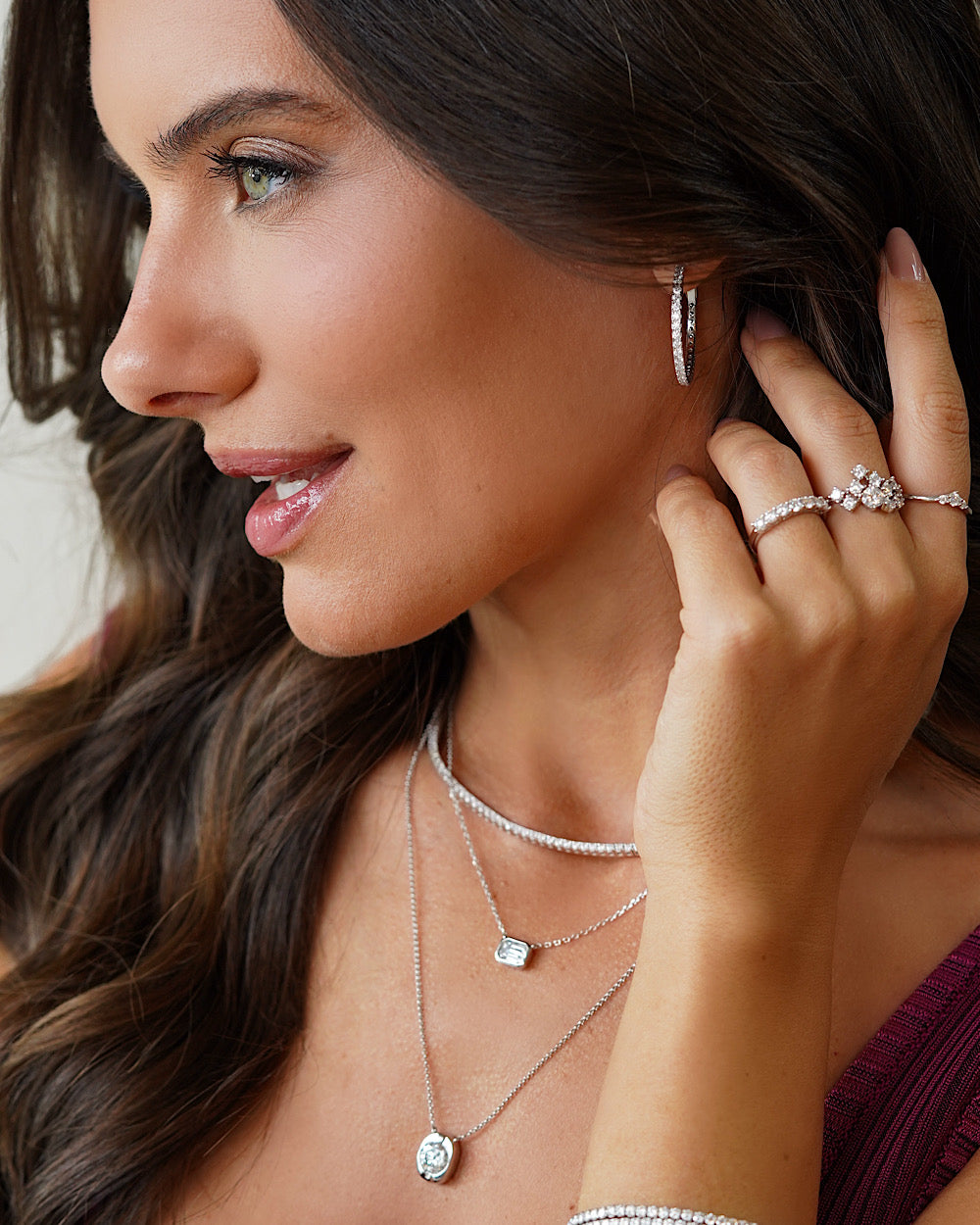 Colar Moissanite Emerald Cut