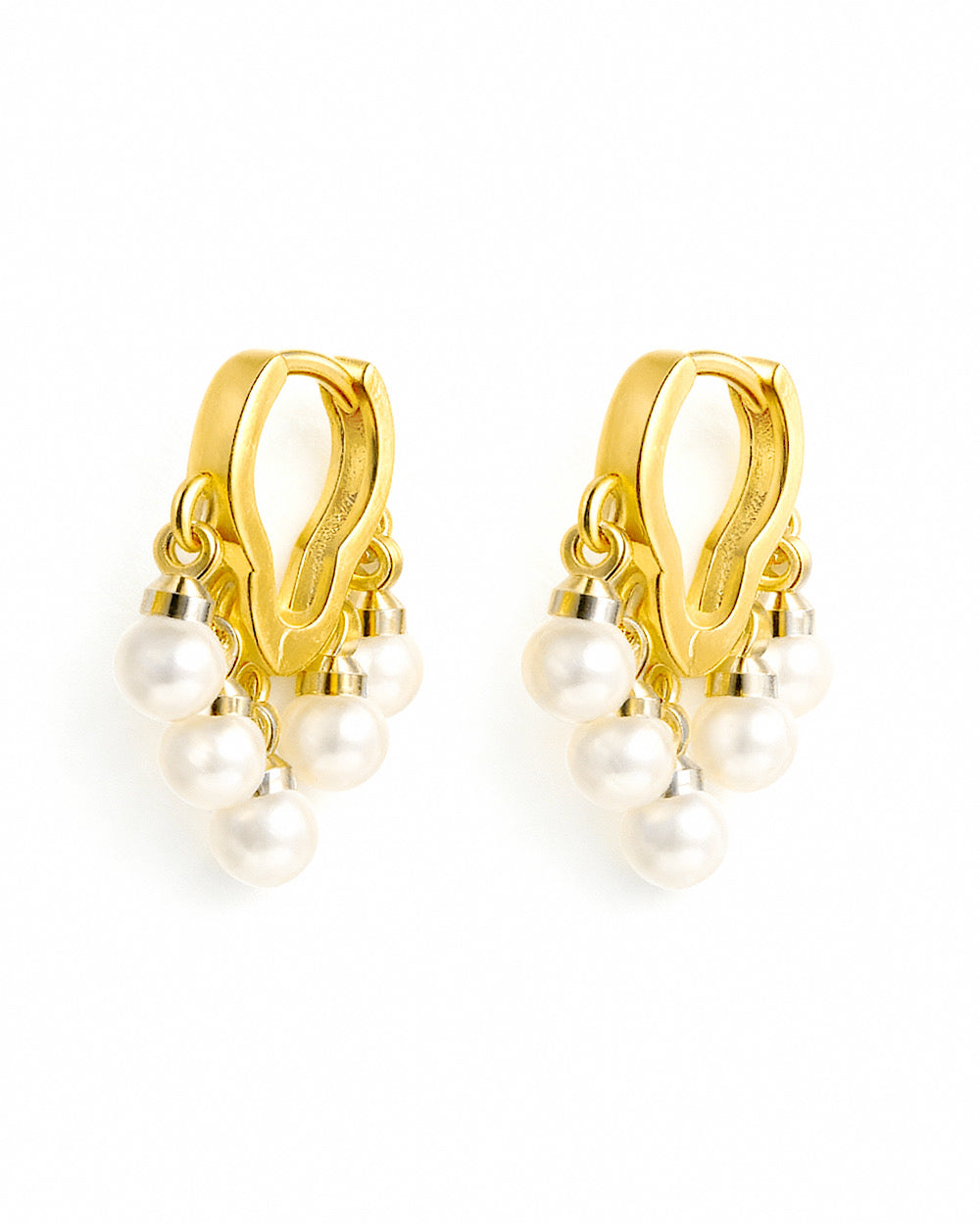 Brinco Argolinha Pérola Luxo Gold