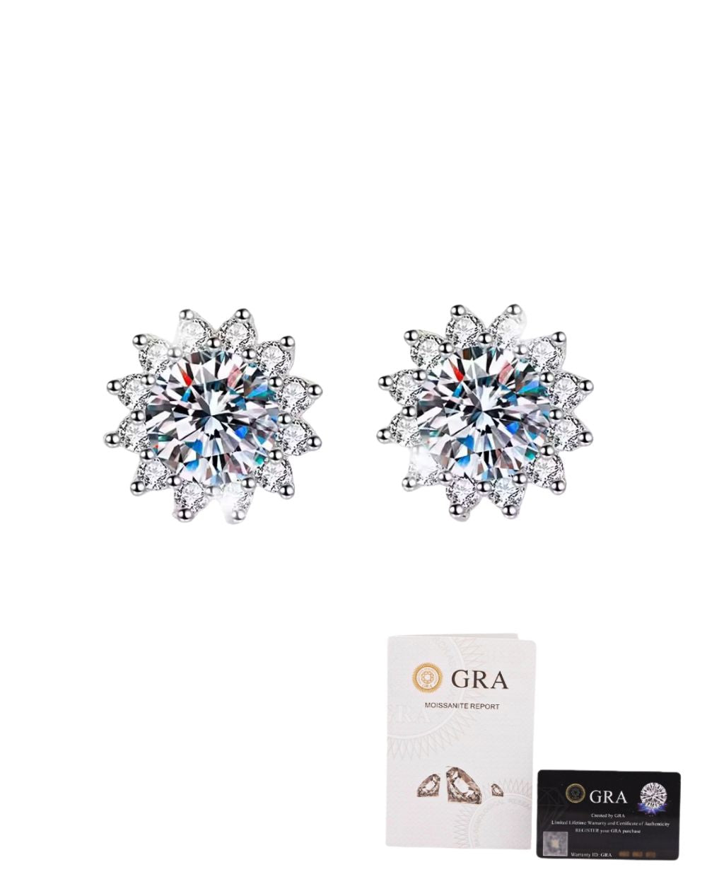 Brinco Sunflower Flower Moissanite 0.5ct