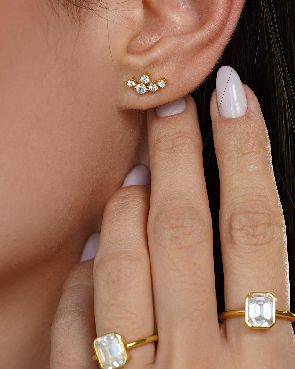 Brinco Multi Shine Moissanite Gold