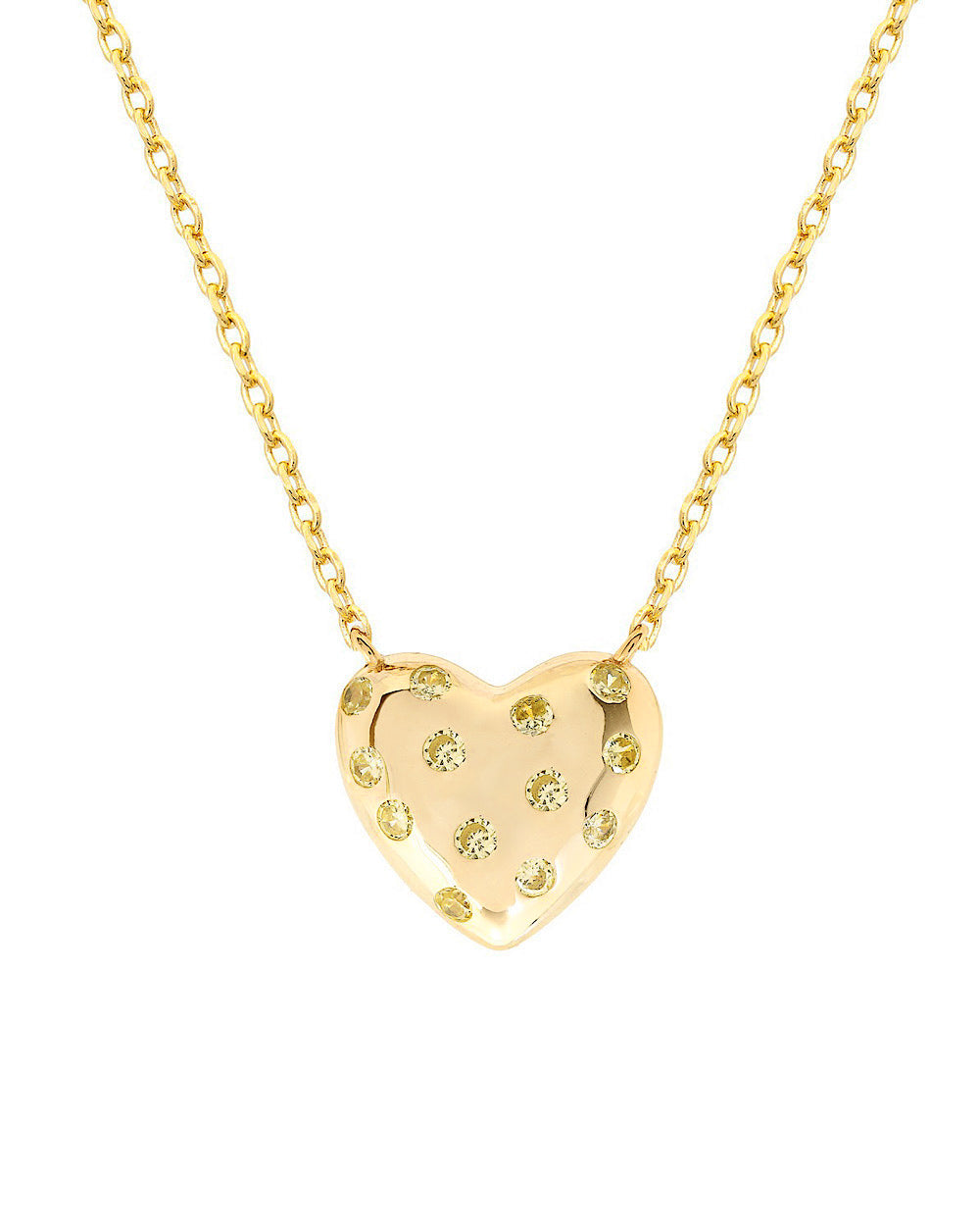 Colar Heart Flush Fancy Yellow Gold