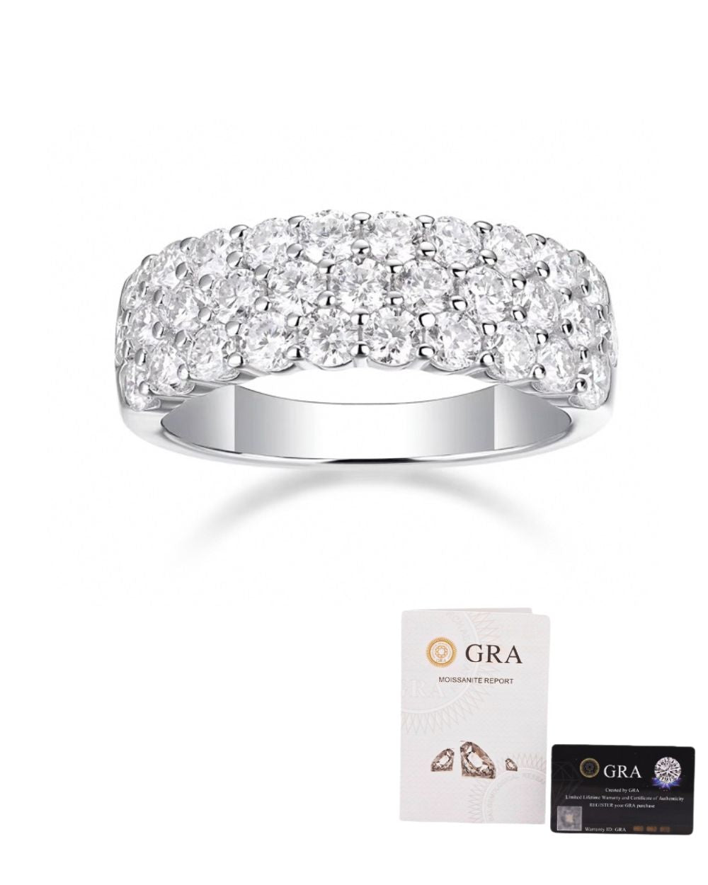 Meia Aliança Triple Moissanite