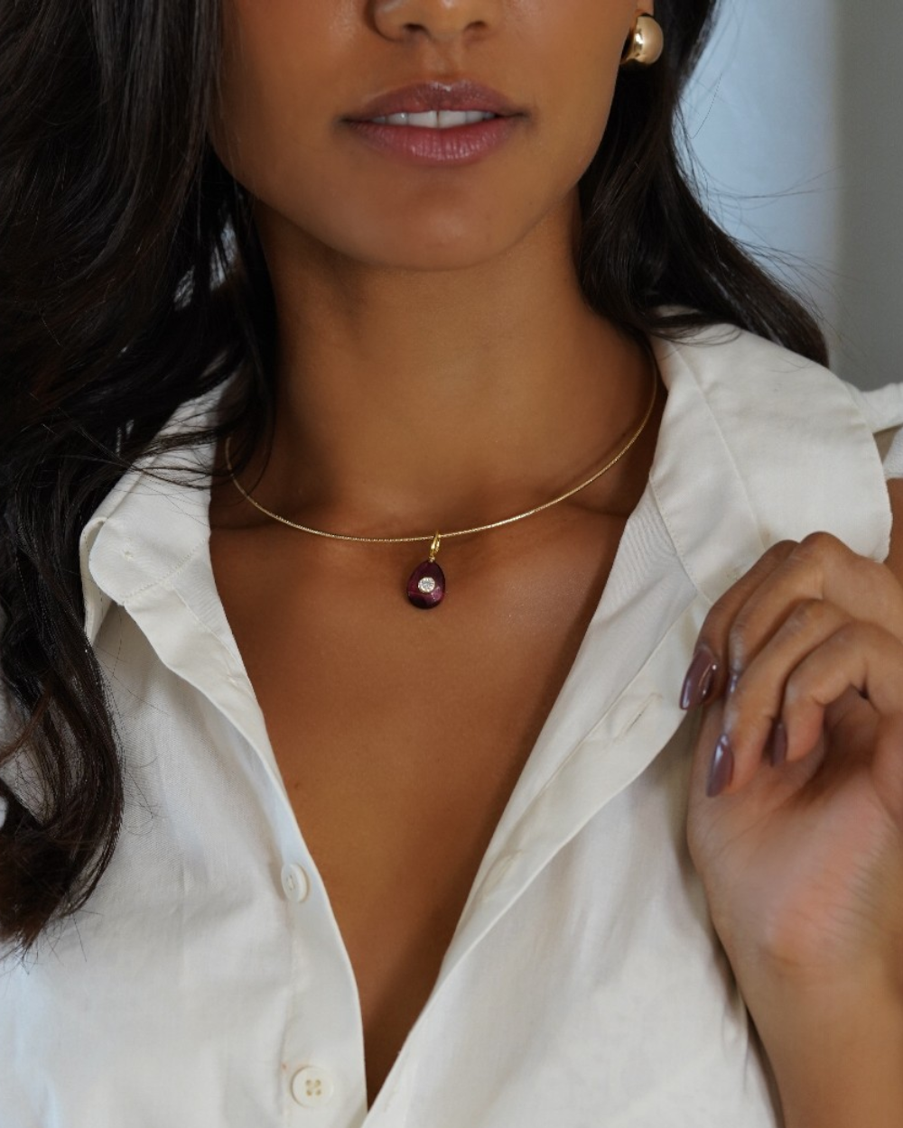 Pingente Pedra Natural Rough Ruby