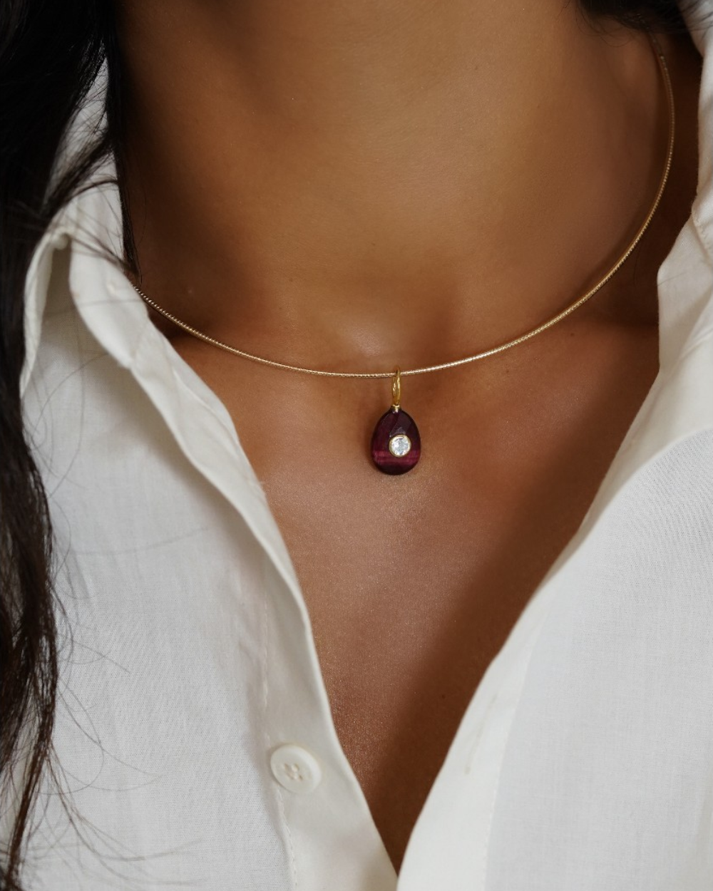 Pingente Pedra Natural Rough Ruby