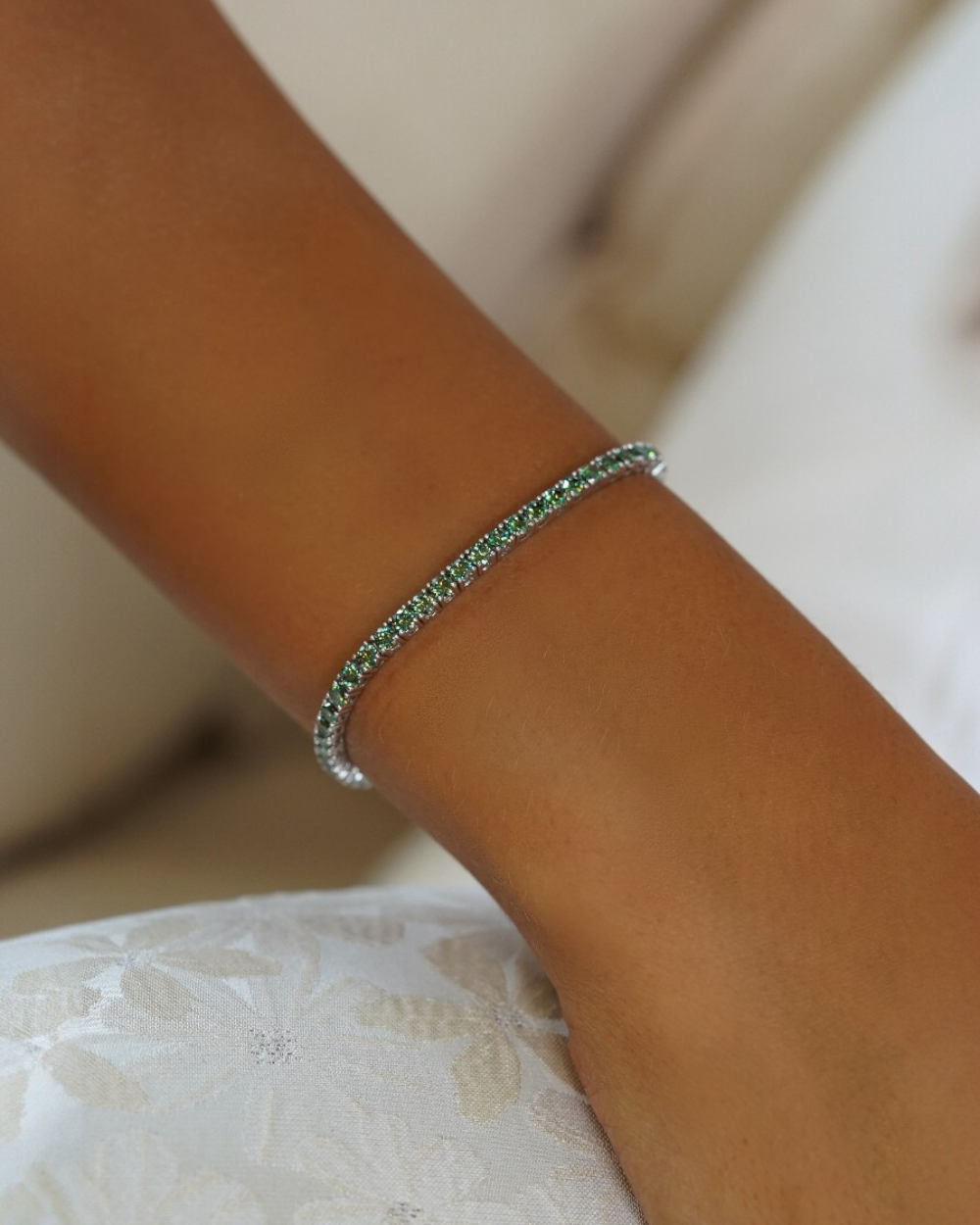 Pulseira Riviera Ciano Deep Vivid Moissanite Luxo