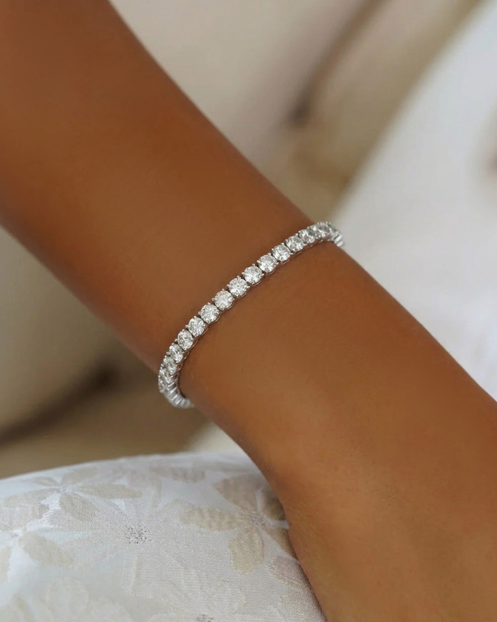 Pulseira Riviera 30 pontos Moissanite 4mm