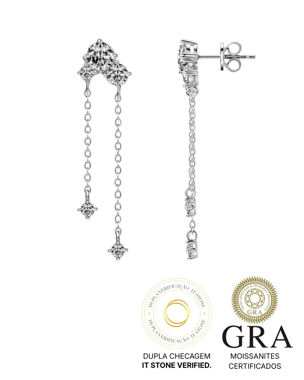 Brinco Celina String Moissanite