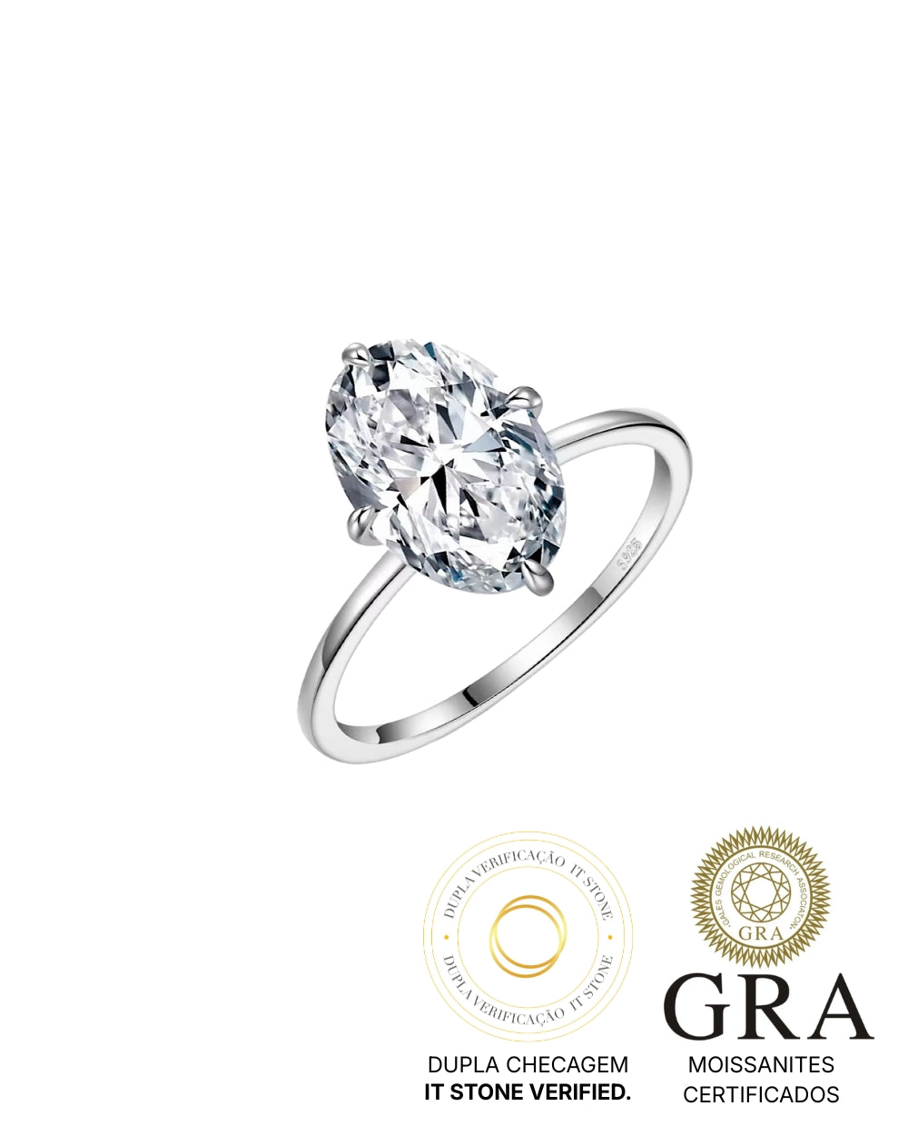 Anel Oval Taylor Moissanite 4.5ct
