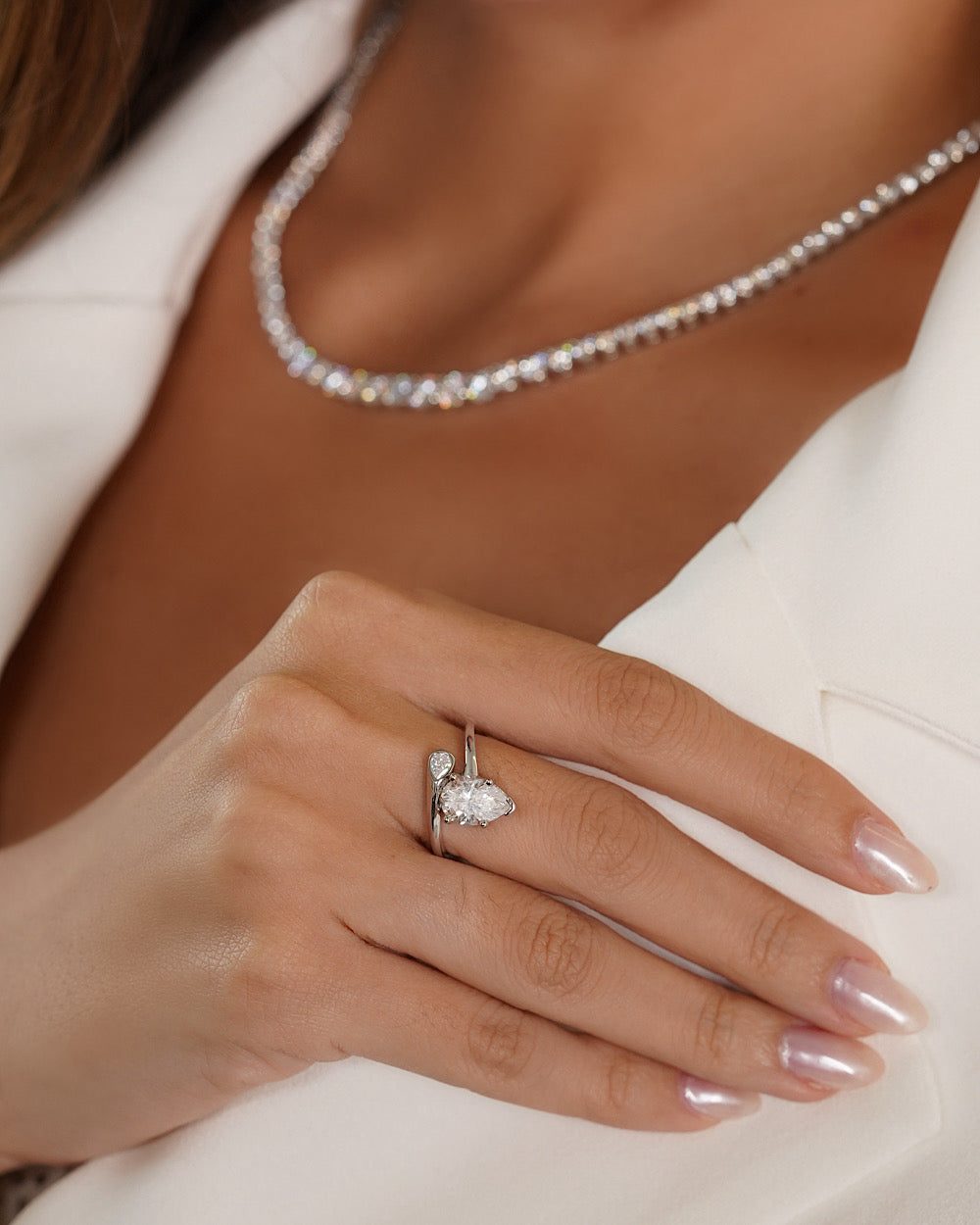 Anel Moissanite Pear Cut Regulável — detalhe 3 | IT STONE