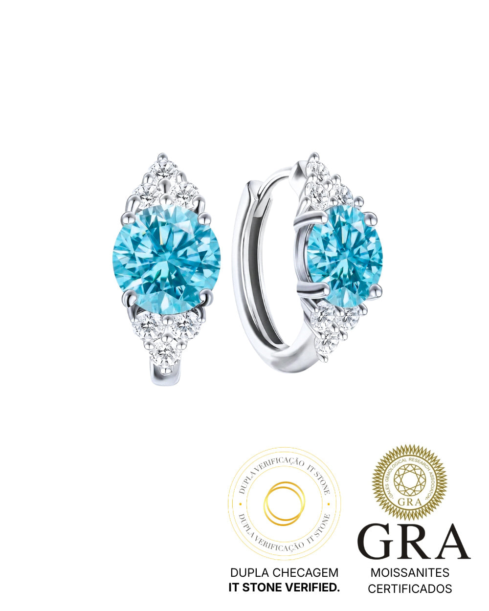Argolinha Melanie Moissanite Blue Sky