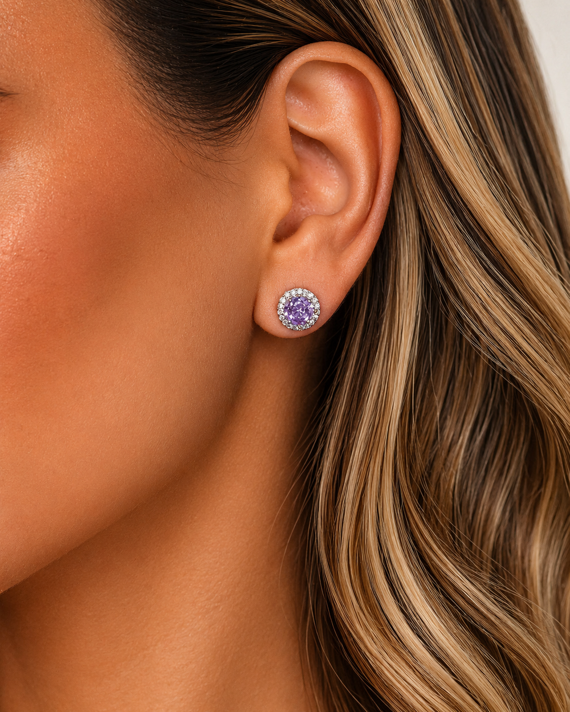 Brinco Pryanka Rose Cut Lavanda