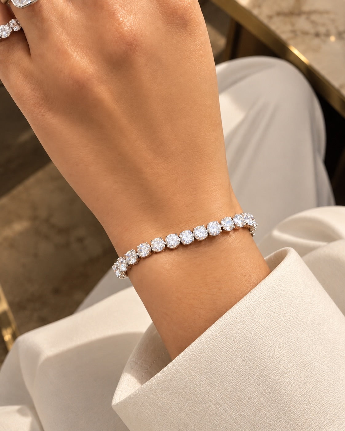 Pulseira Riviera 50 pontos Moissanite