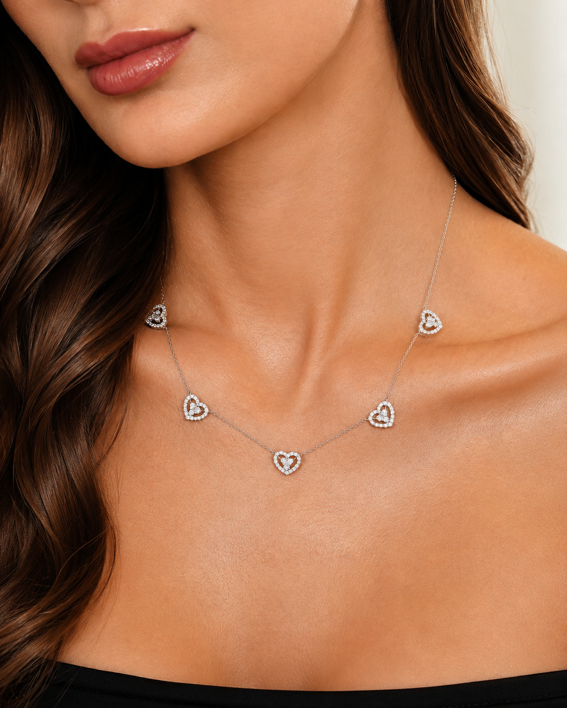 Colar Coração Modelo Joia Moissanite