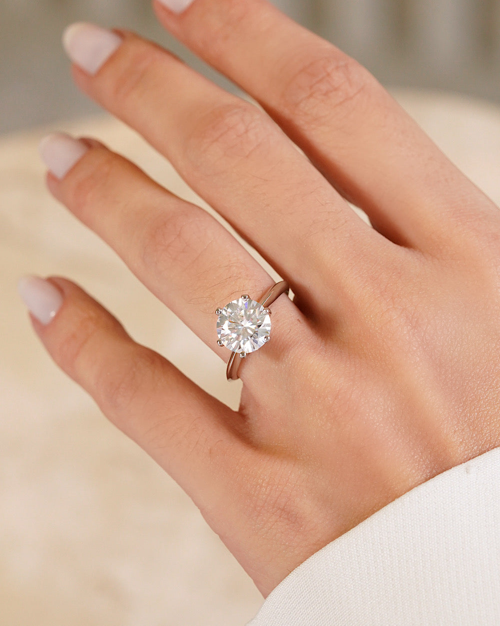 Anel Solitário Clássico Moissanite 3ct