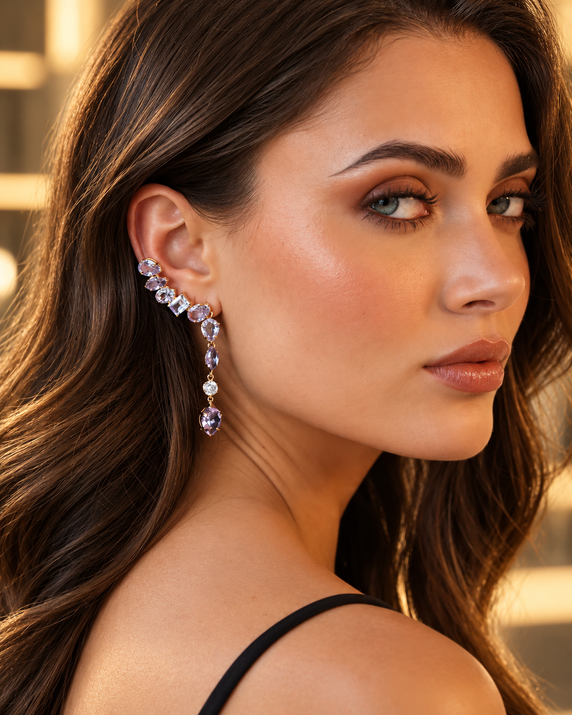 Ear Cuff Multi Lapidação Dangle - IT Stone Semijoias
