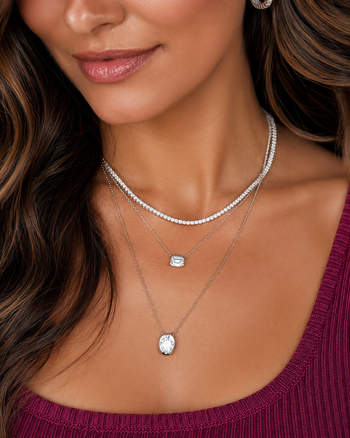 Colar Riviera Moissanites 40cm 2mm