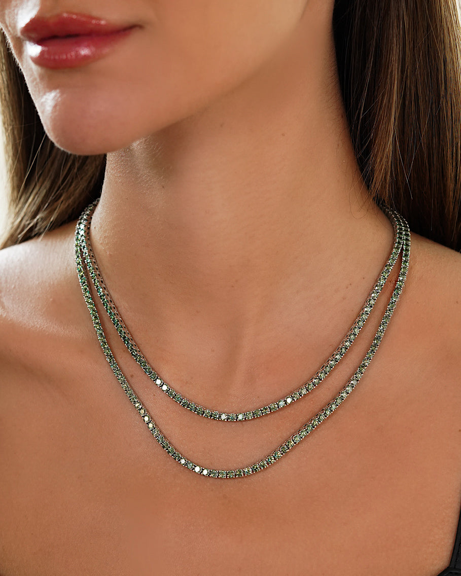Colar Riviera Ciano Deep Vivid Moissanite Luxo 45 cm