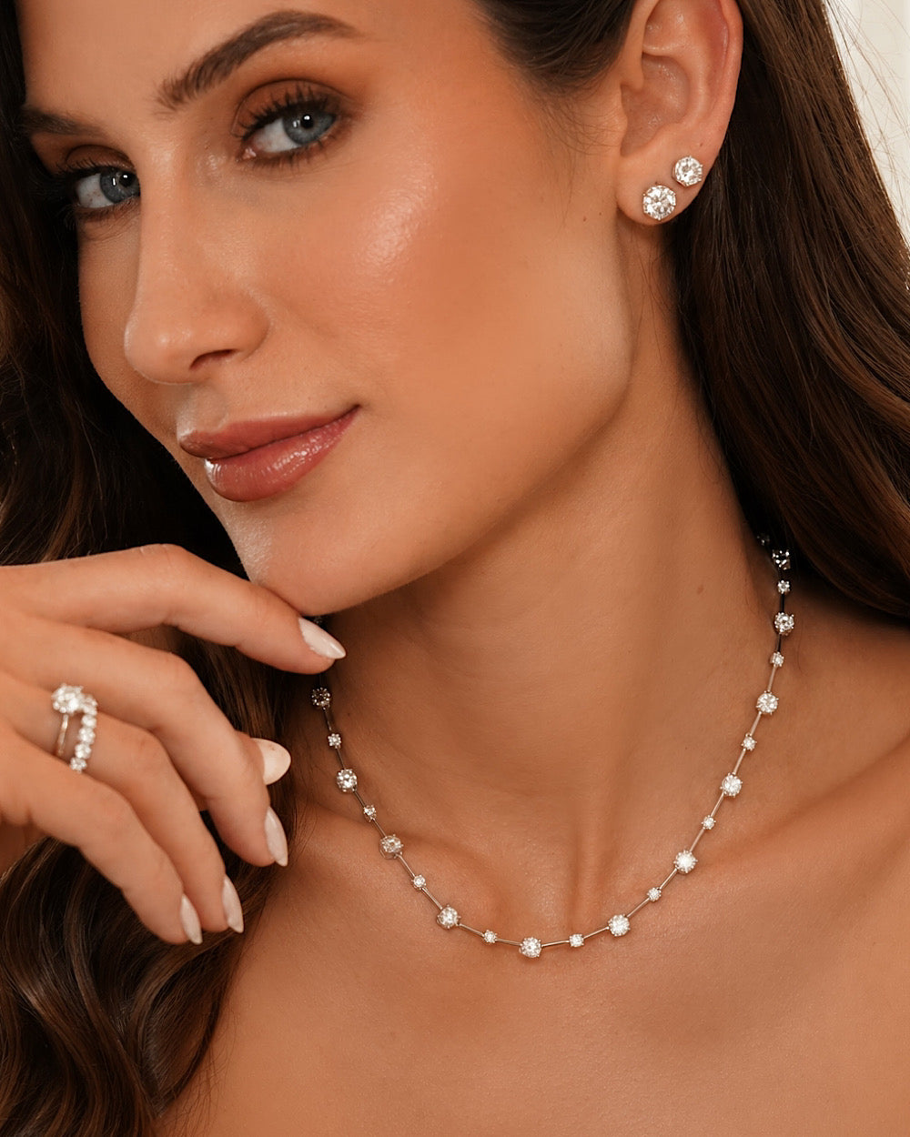 Colar Riviera Fio Faca Moissanite