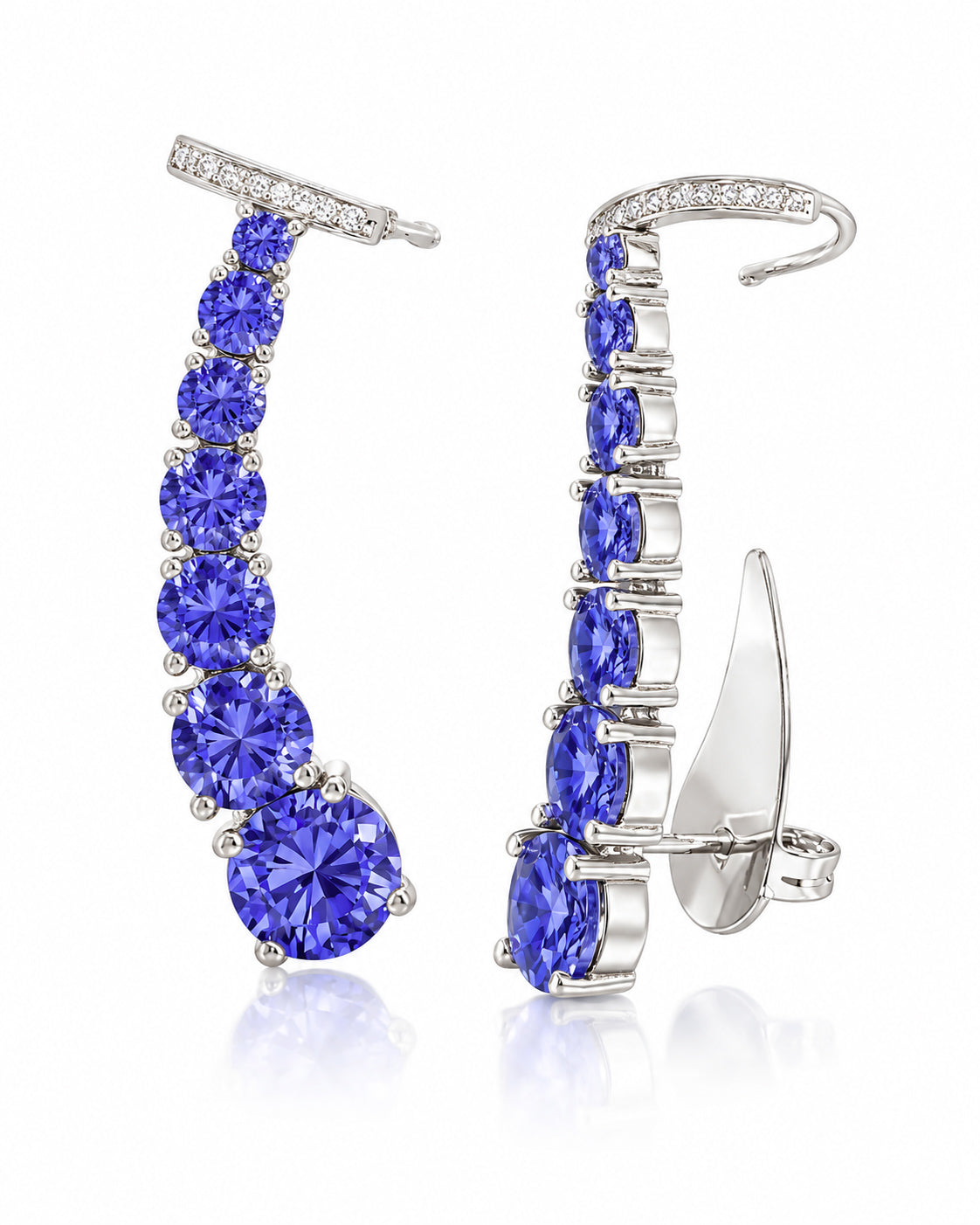 Brinco Ear Cuff Crystals Tanzanita - IT Stone Semijoias