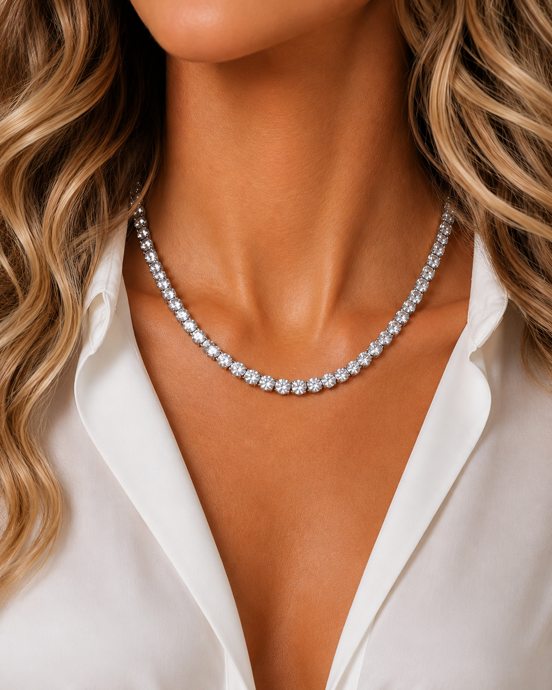 Colar Riviera Classique Moissanite 1ct 40cm