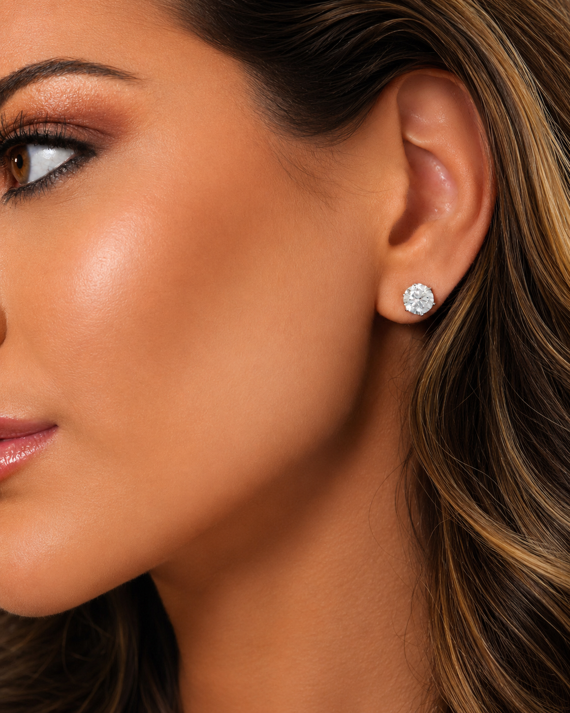 Brinco Solitário Moissanite Elegance 2ct