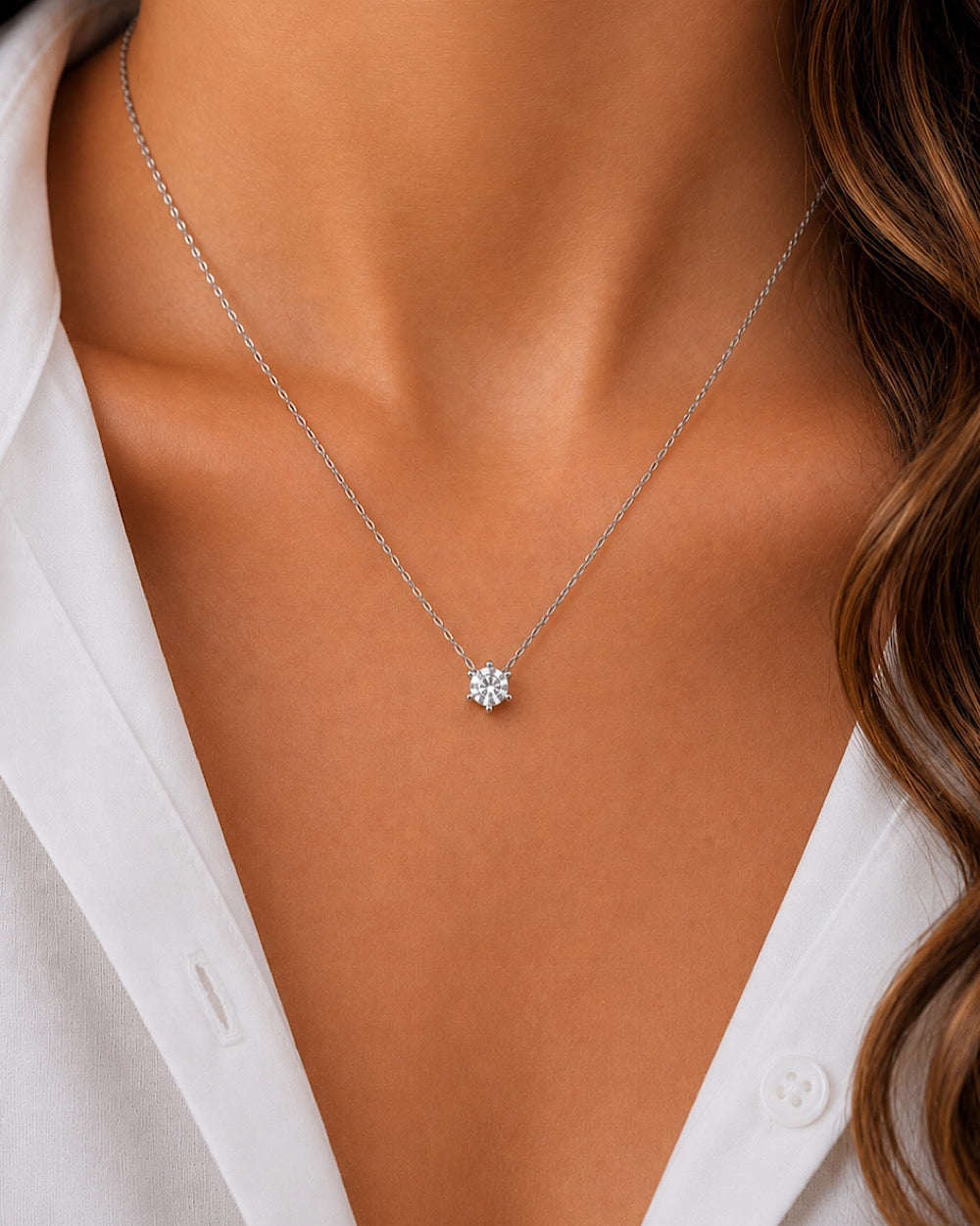 Colar Ponto de Luz Elegance Moissanite 0.5ct