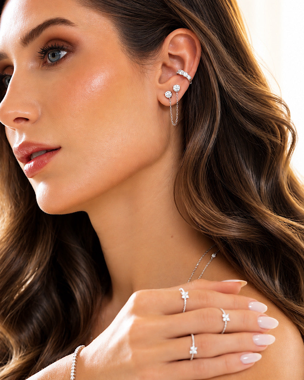 Piercing Falso Graduado Moissanite - IT Stone Semijoias